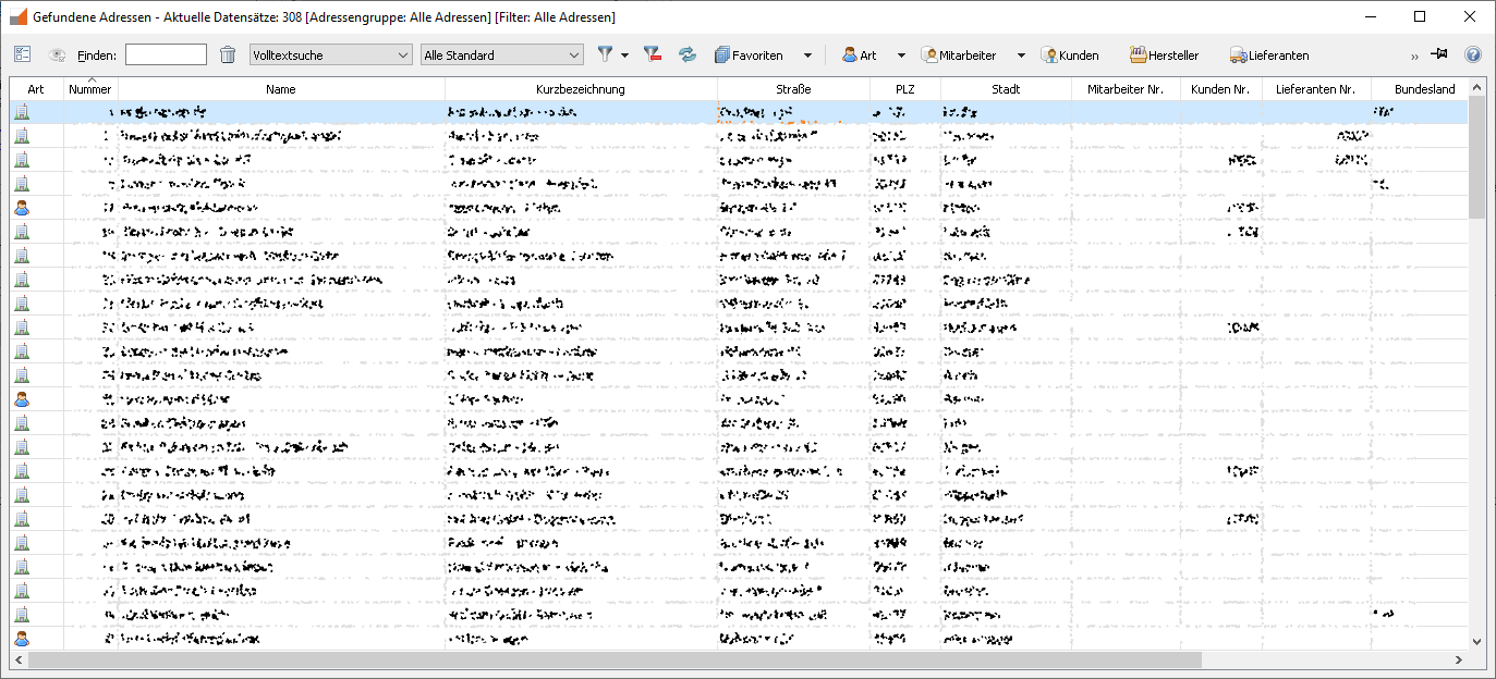 Address list preview