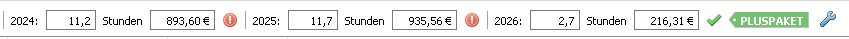 Service costs calculation preview