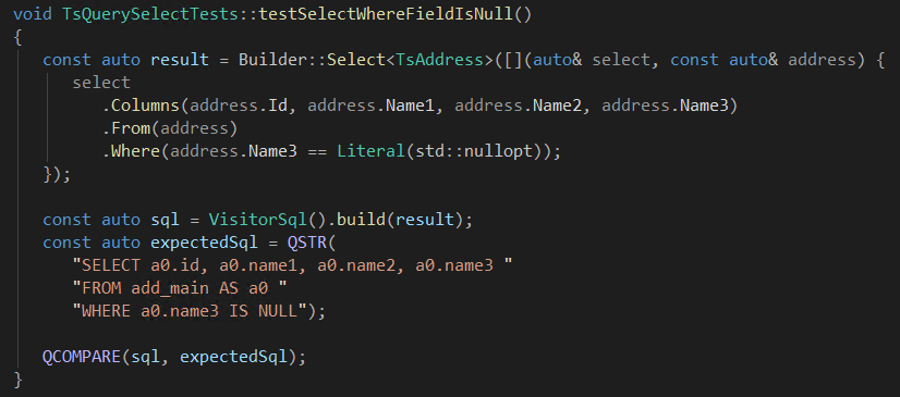 SQL Builder preview